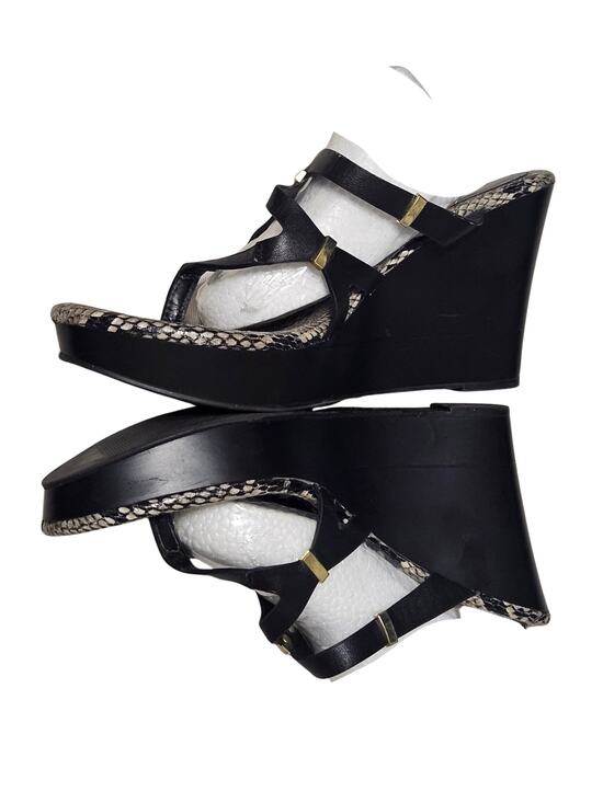 Thalia Sodi Shoes - Thalia Sodi Black Marlina Srappy Sandals Snakeskin Gold-tone Hardware Size 7M